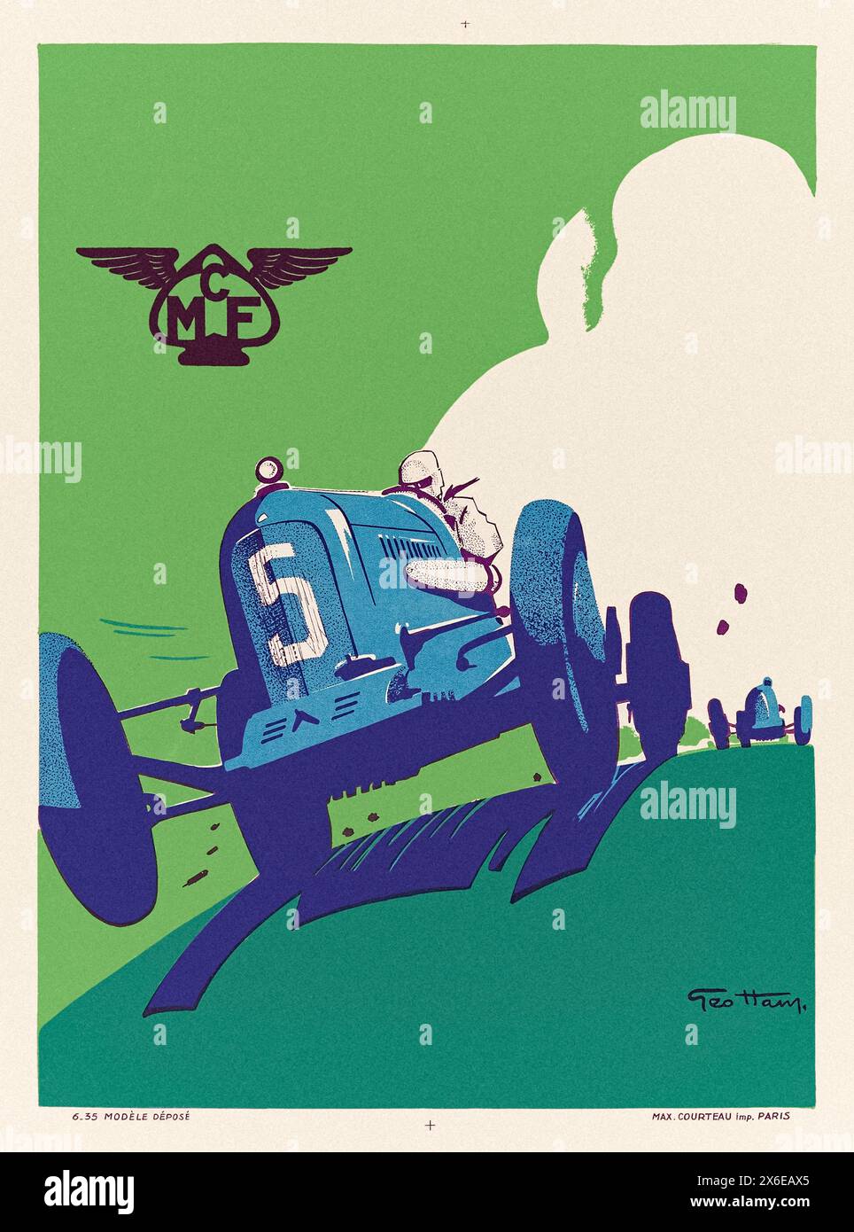 MCF (Motorcycle Club Of France) 1935 poster by French artist Géo Ham (1900-1972). Credit: Private Collection / AF Fotografie Stock Photo