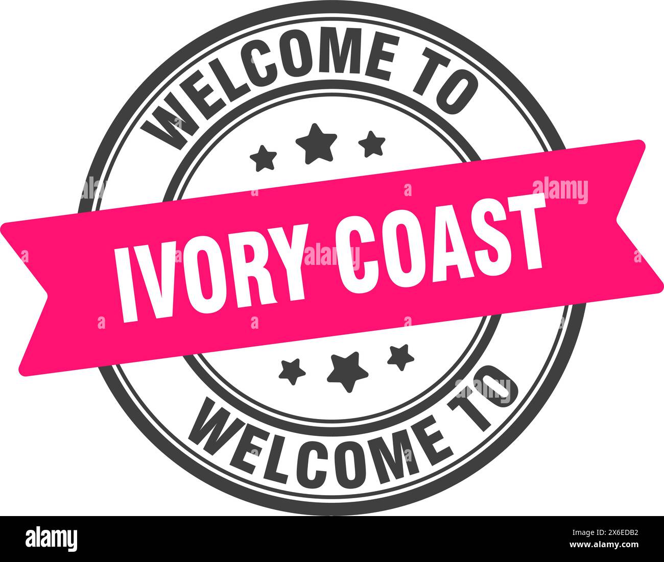 Welcome to Ivory Coast stamp. Ivory Coast round sign isolated on white ...