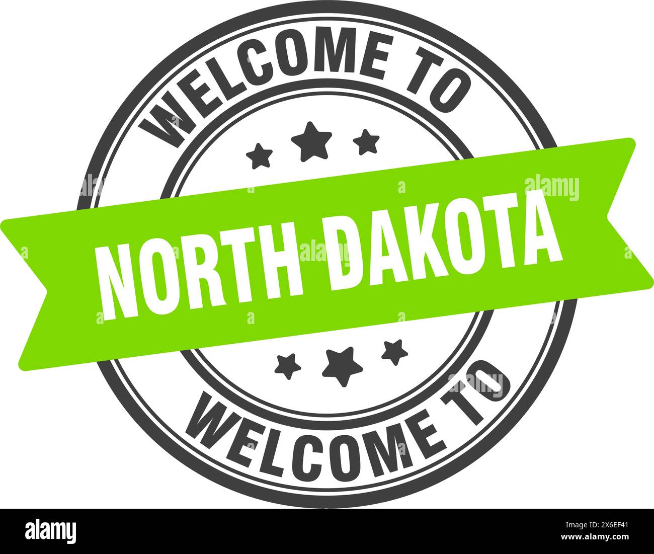 Welcome to North Dakota stamp. North Dakota round sign isolated on white background Stock Vector