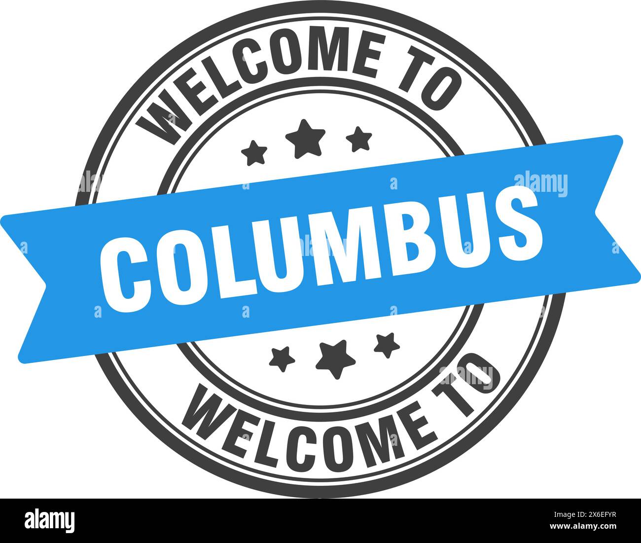 Welcome to Columbus stamp. Columbus round sign isolated on white ...