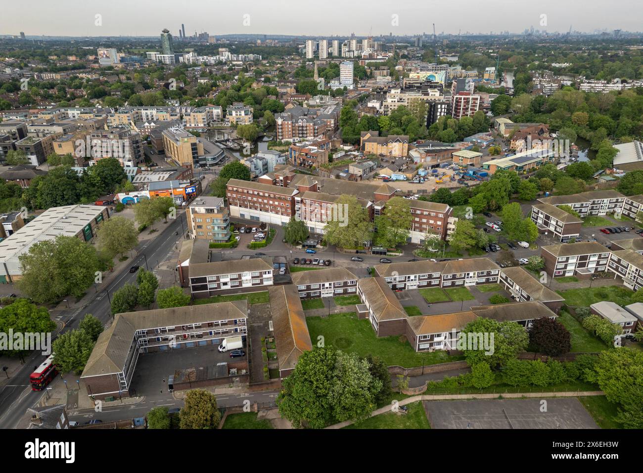 Aerial view of residential part of Brentford (TW8), UK Stock Photo - Alamy