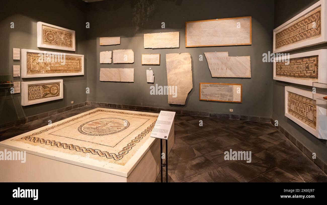 Ancient mosaics and Latin inscriptions in Archaeological Museum of ...