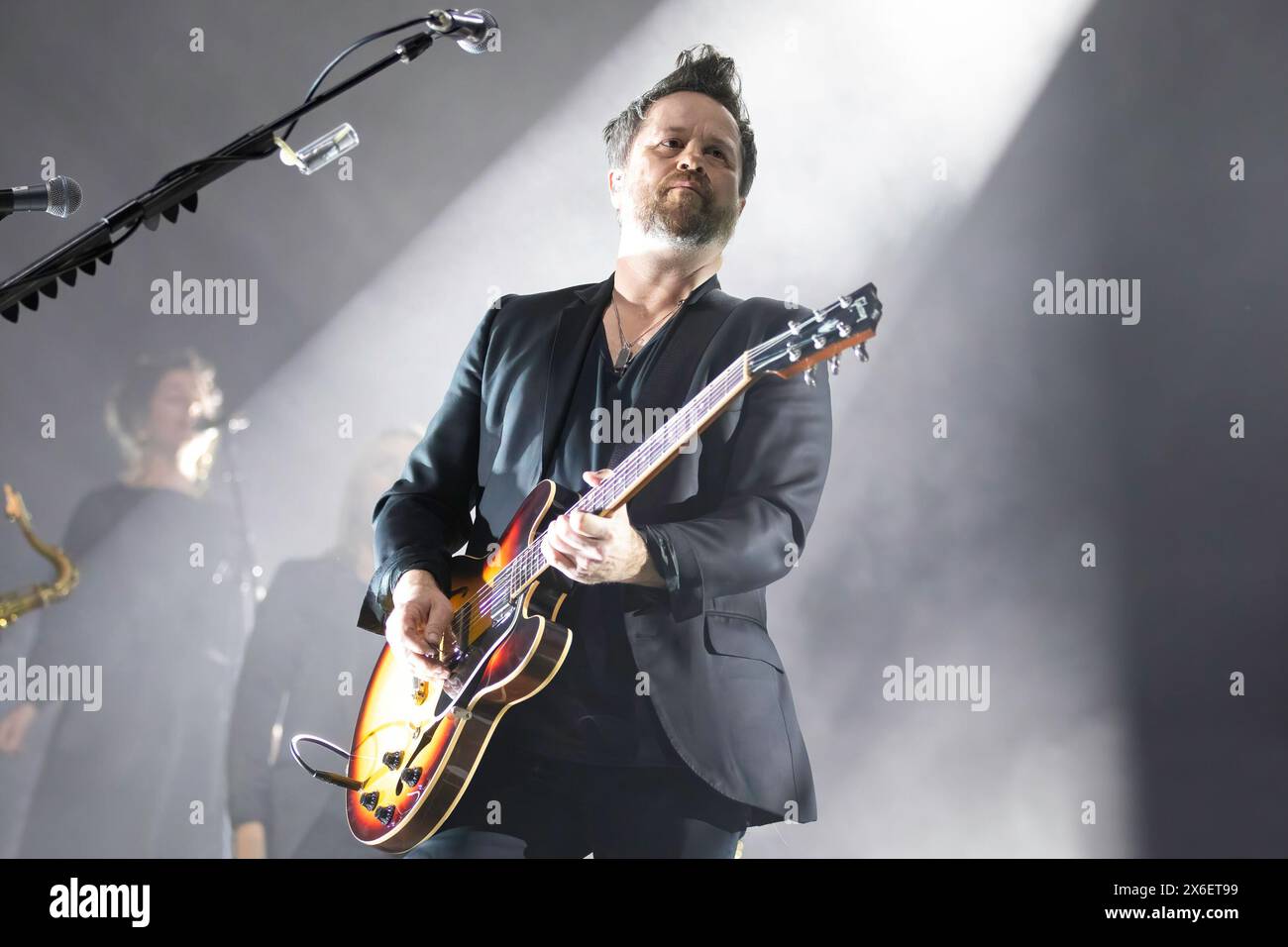 Manchester, England, 14th May, 2024. Mark Potter of Elbow playing Coop