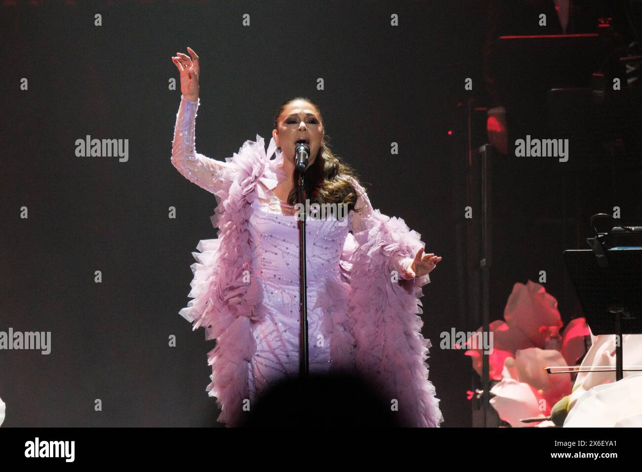 Isabel Pantoja performs on stage at Wizink Center on April 13, 2024 in Madrid, Spain. Featuring: Isabel Pantoja Where: Madrid, Spain When: 13 Apr 2024 Credit: Oscar Gonzalez/WENN Stock Photo