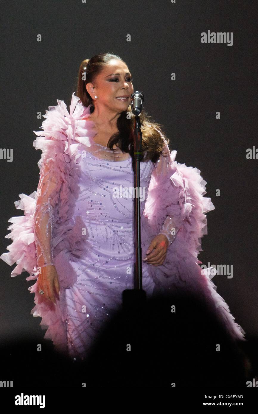 Isabel Pantoja performs on stage at Wizink Center on April 13, 2024 in