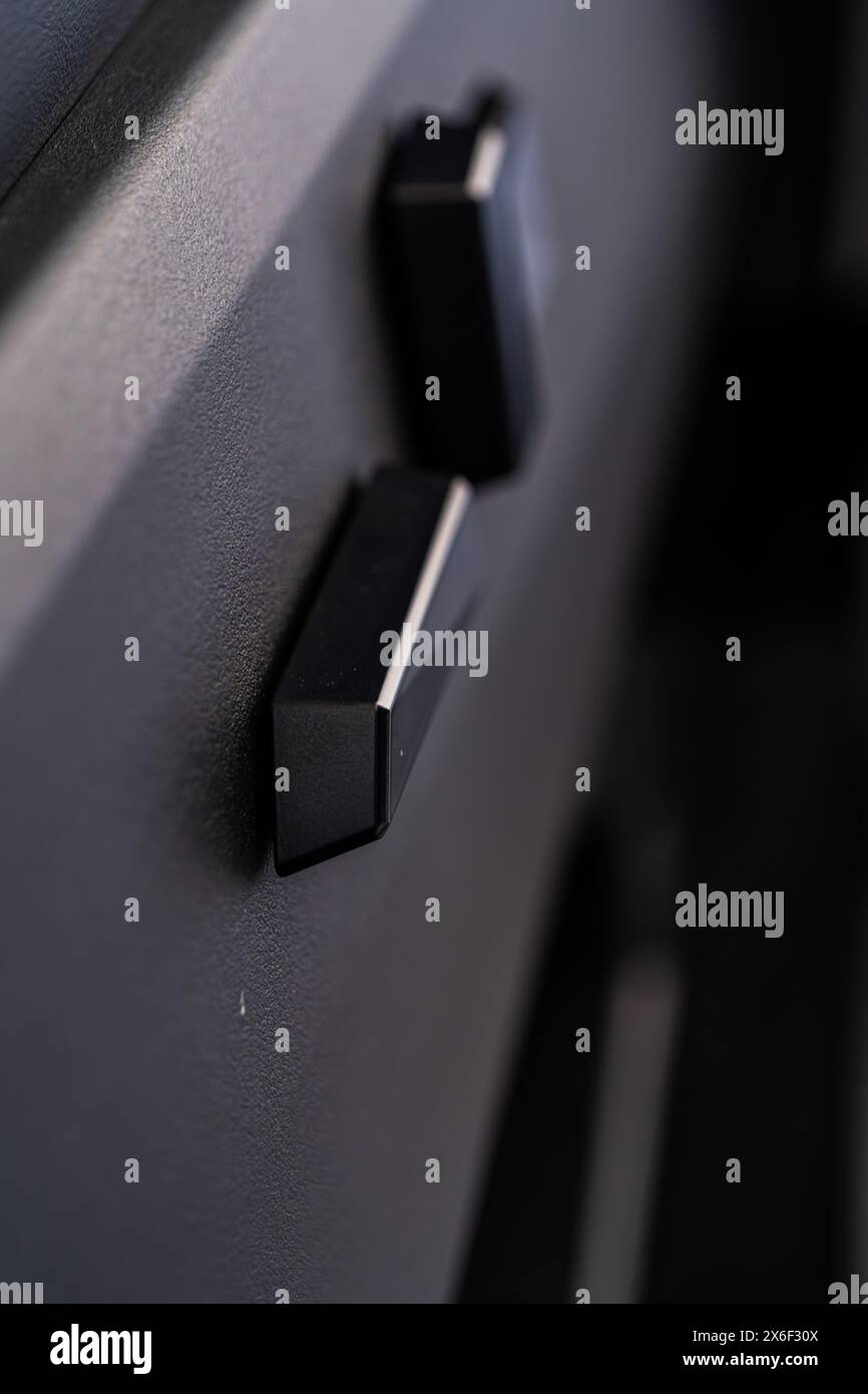 Close-up View of Seat Adjustment Buttons in Tesla Cybertruck Stock ...