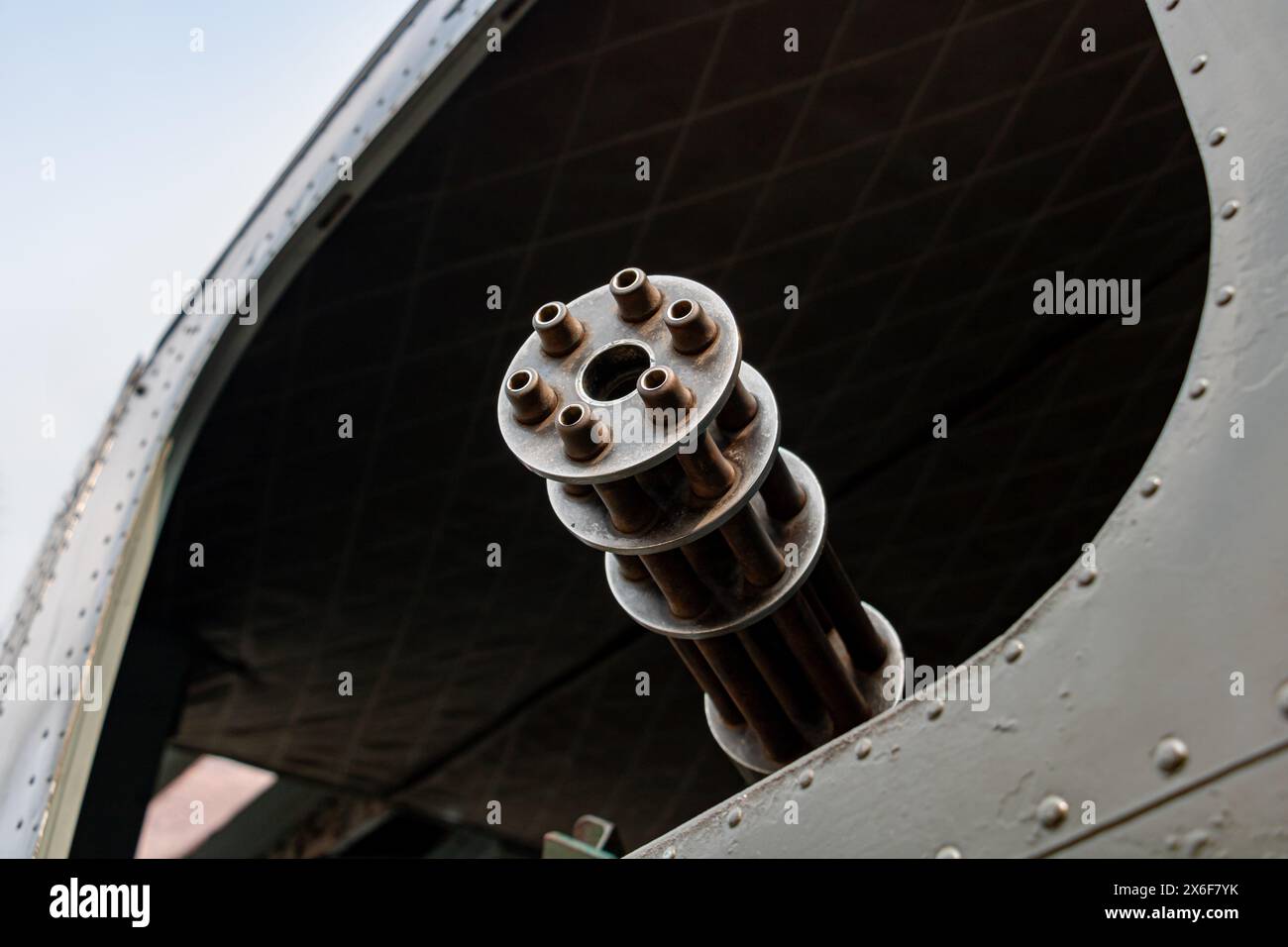 Machine gun in open helicopter door, close up Stock Photo - Alamy