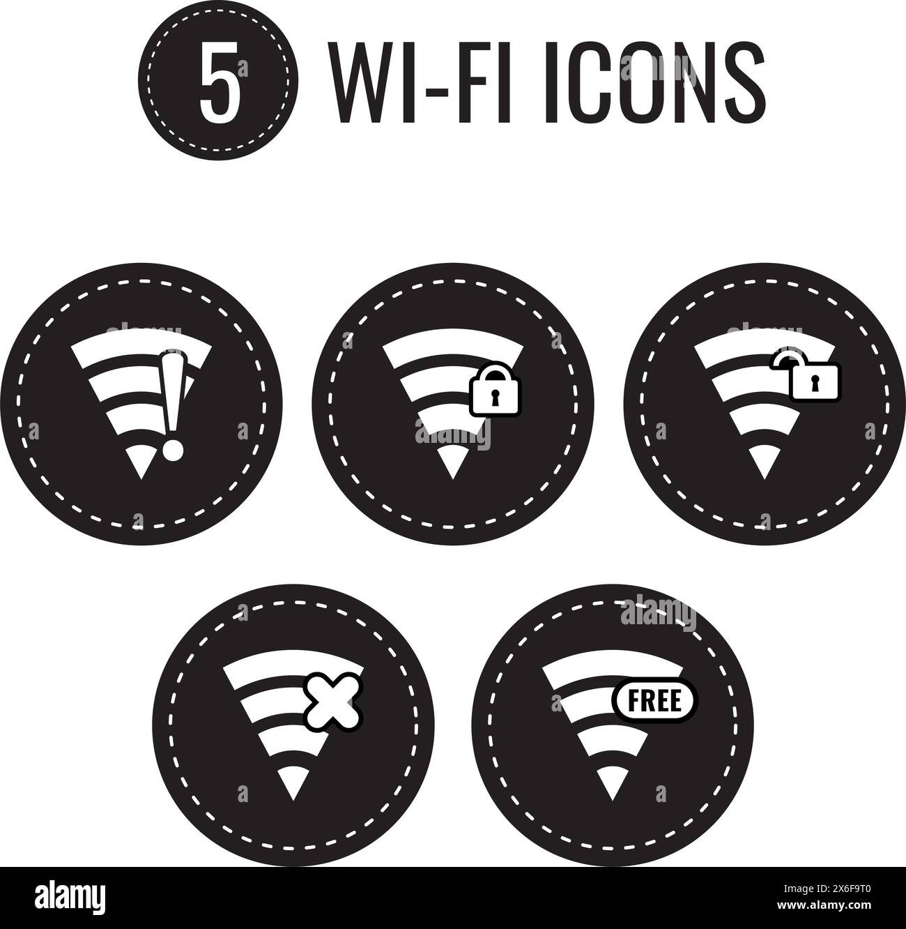 Set of Wifi status icons Vector Stock Vector Image & Art - Alamy