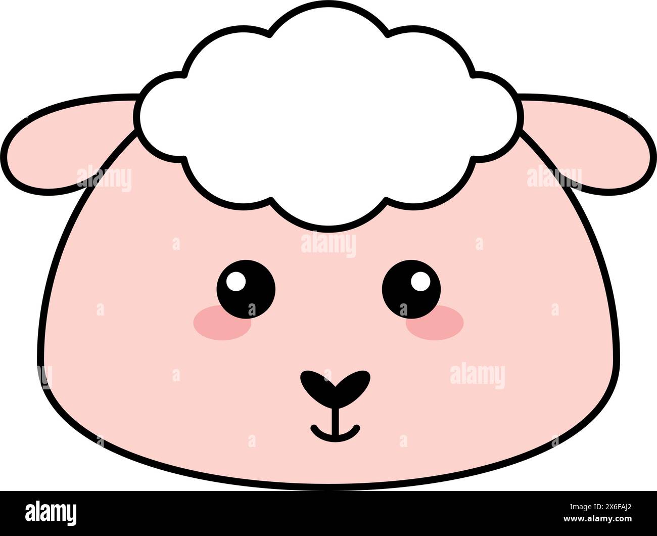 Cute kawaii sheep emoji icon Vector Stock Vector Image &amp; Art - Alamy