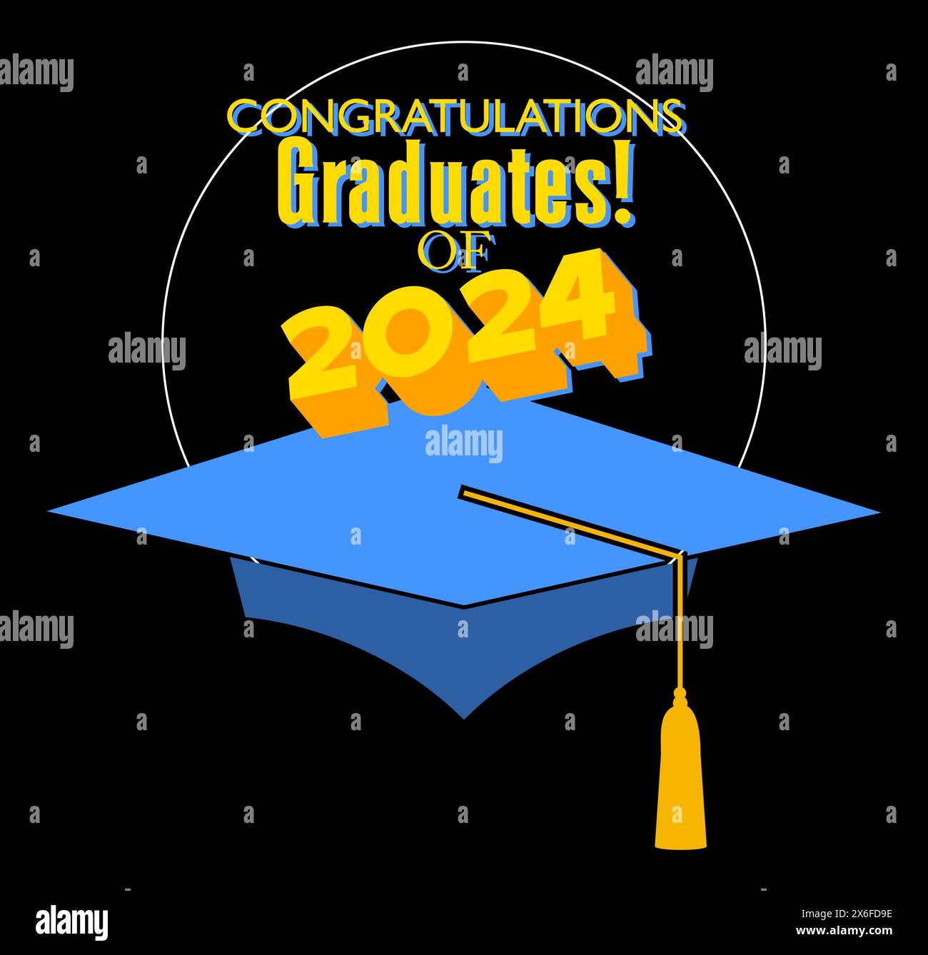 Class of 2024 Graduation design template. Vintage party invitation ...