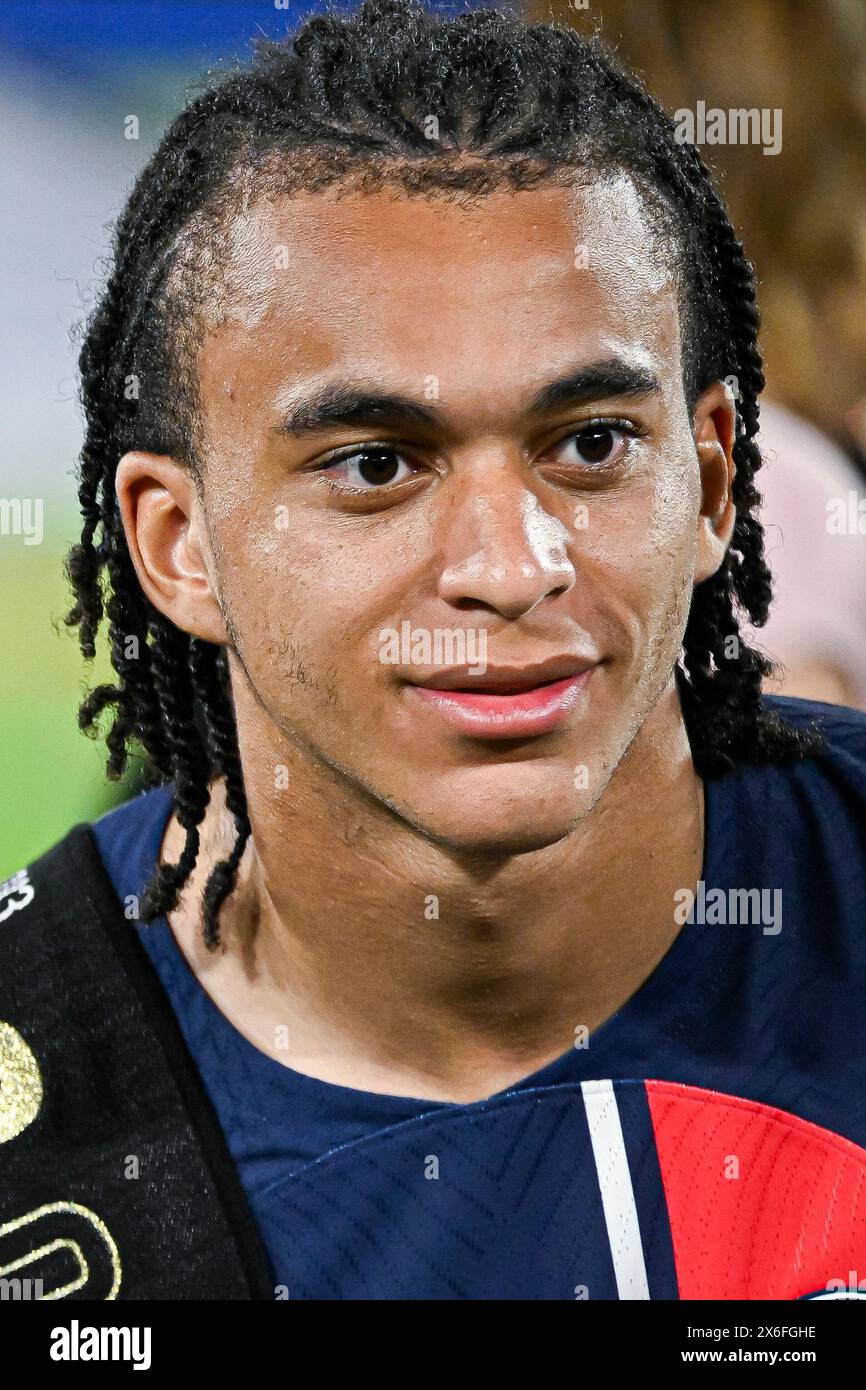 Paris, France. 12th May, 2024. Ethan Mbappe brother of Kylian during the Ligue 1 football match