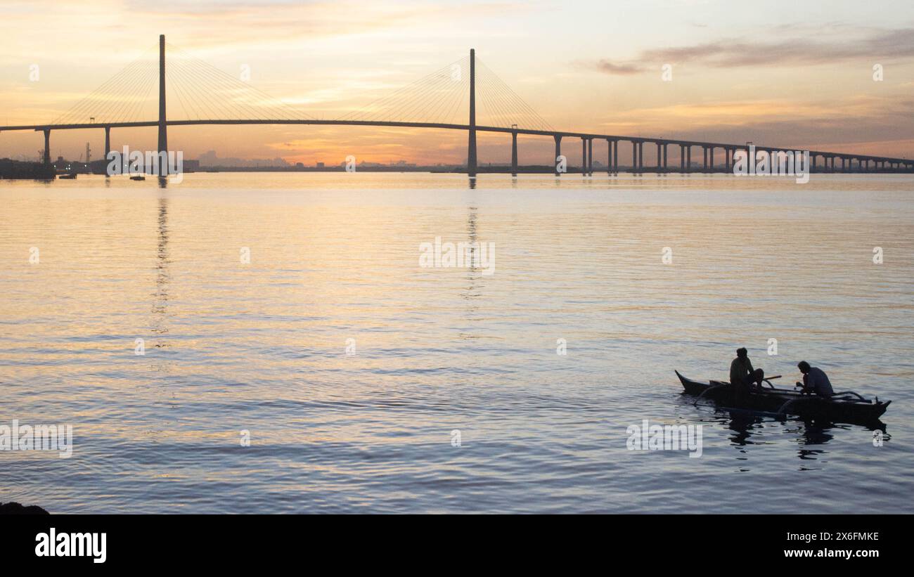 fisherman in the morning Stock Photo