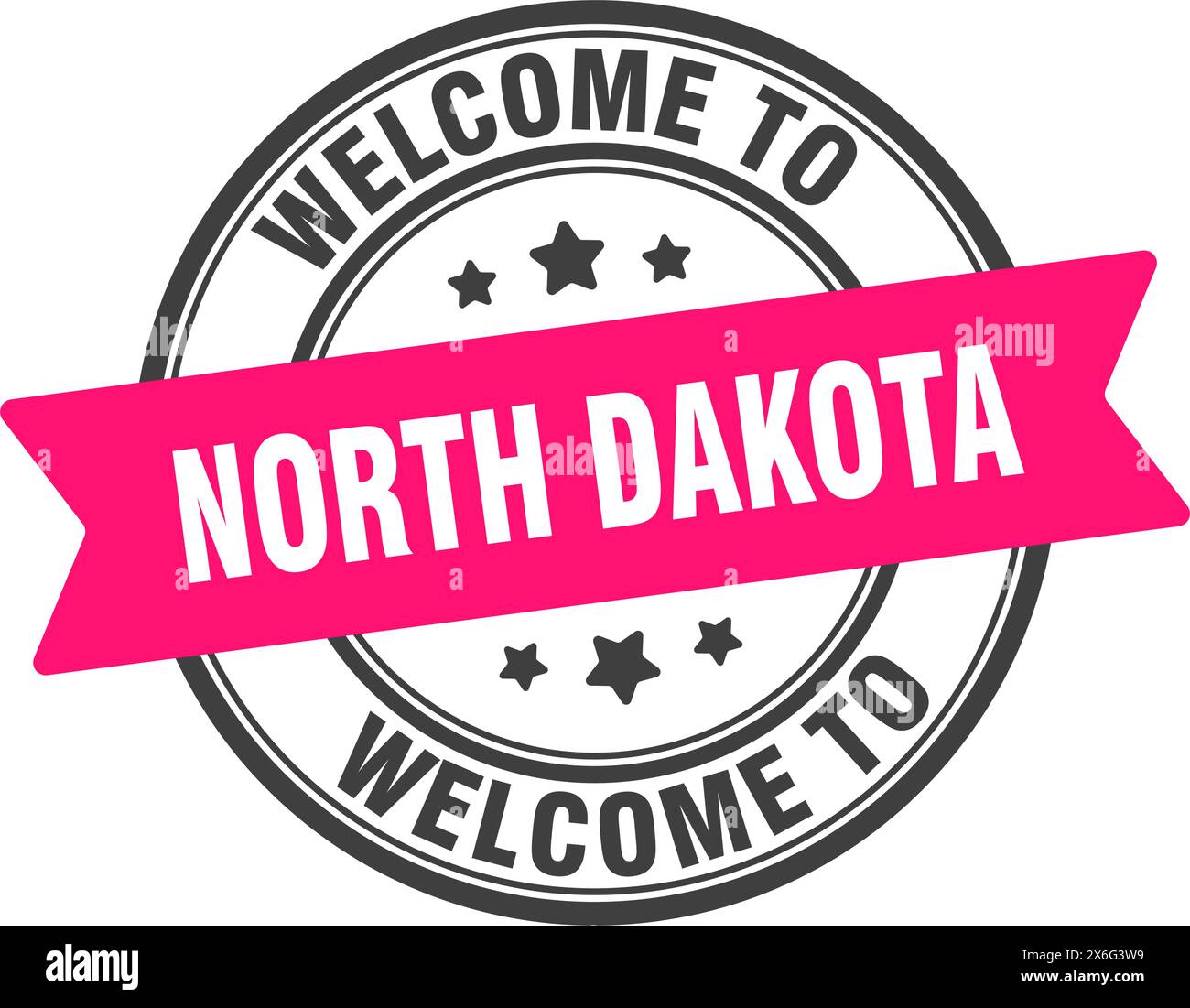 Welcome to North Dakota stamp. North Dakota round sign isolated on white background Stock Vector