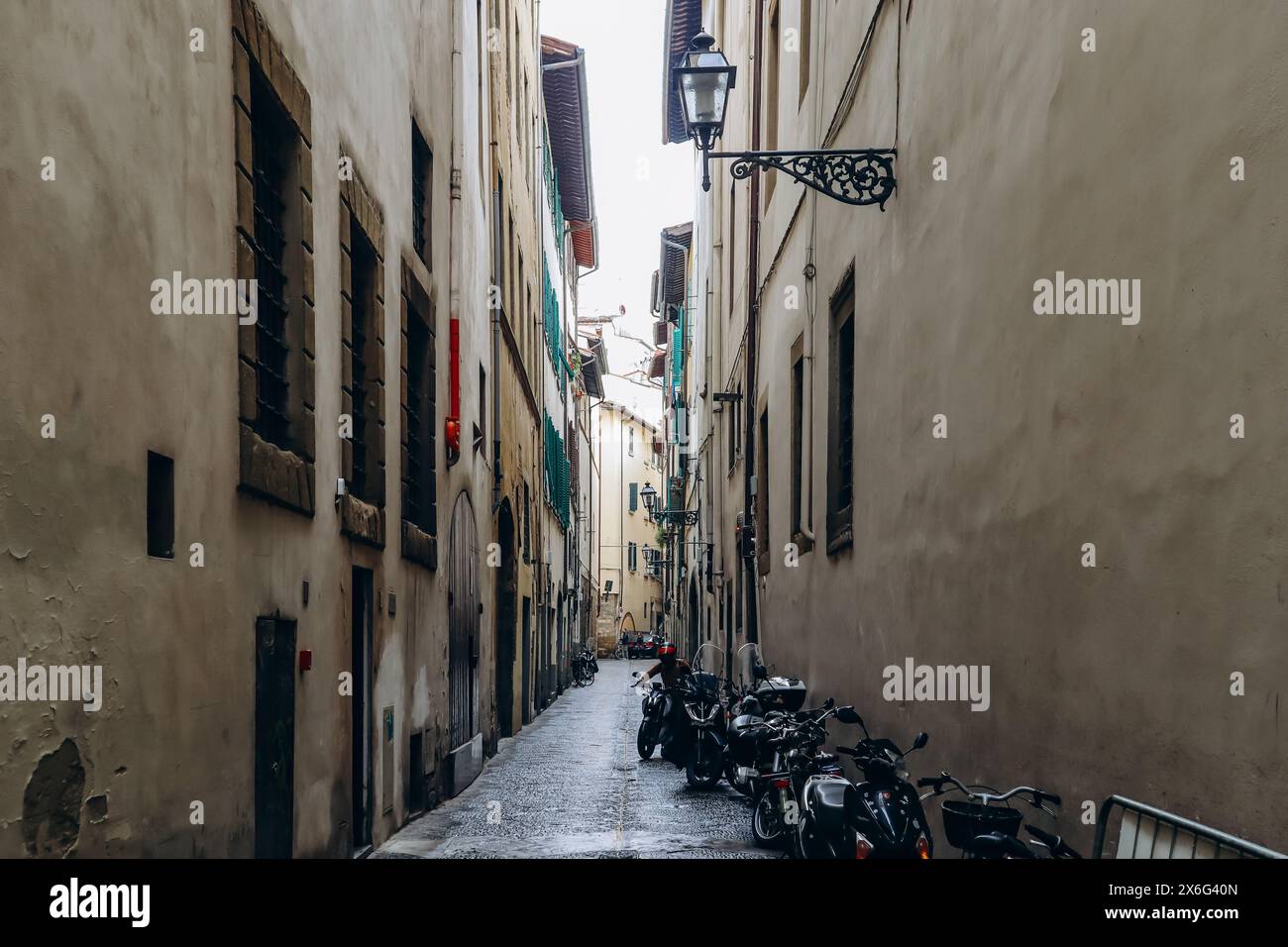 Small narrow street in the center of Florence Stock Photo