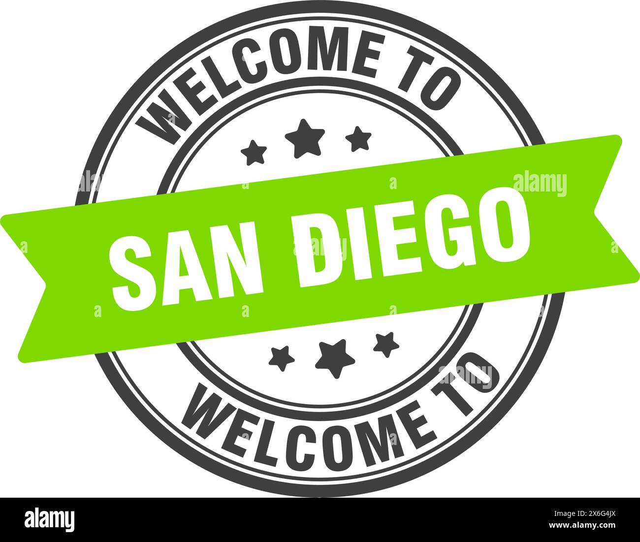 to San Diego stamp. San Diego round sign isolated on white