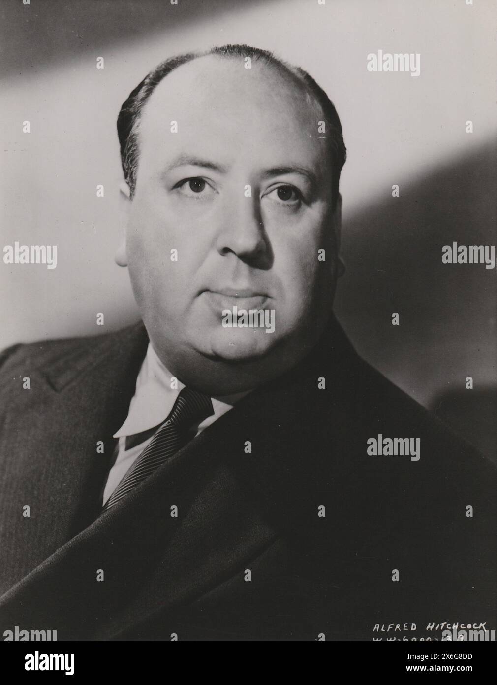 Alfred Hitchcock Portrait Stock Photo