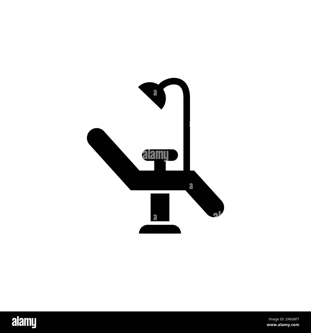 Dentist Chair, Orthodontics flat vector icon. Simple solid symbol isolated on white background. Dentist Chair, Orthodontics sign design template for w Stock Vector