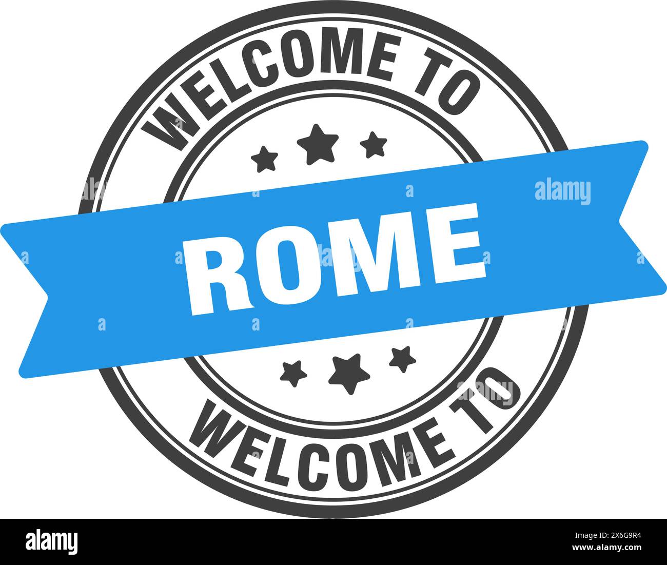 Welcome Beautiful Rome Welcome to Rome stamp. Rome round sign isolated on white background ...