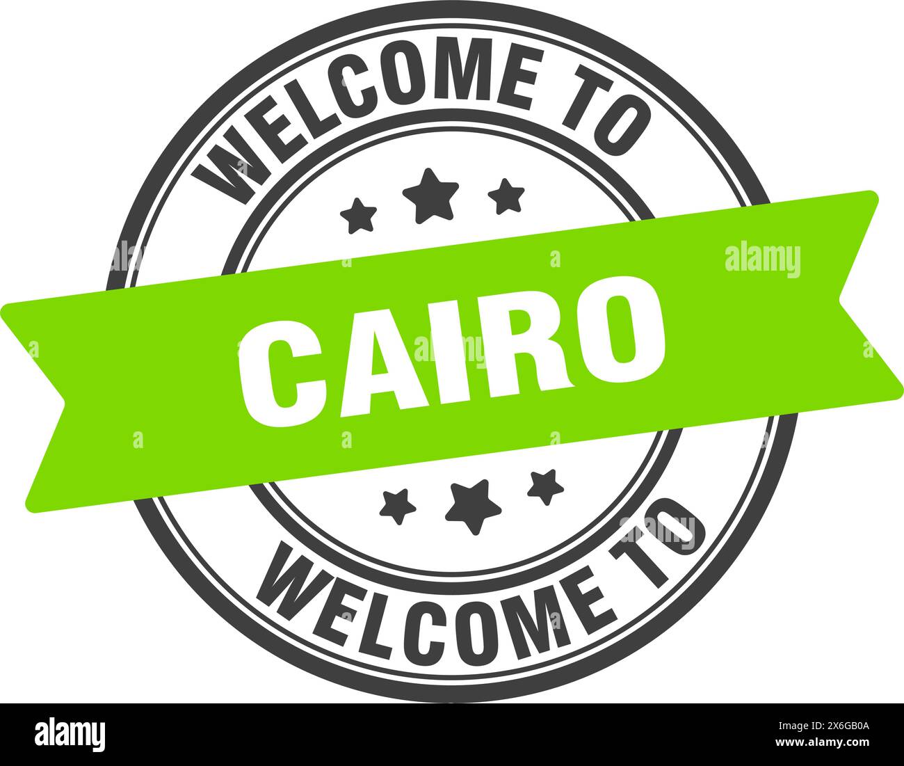 Welcome to Cairo stamp. Cairo round sign isolated on white background Stock Vector