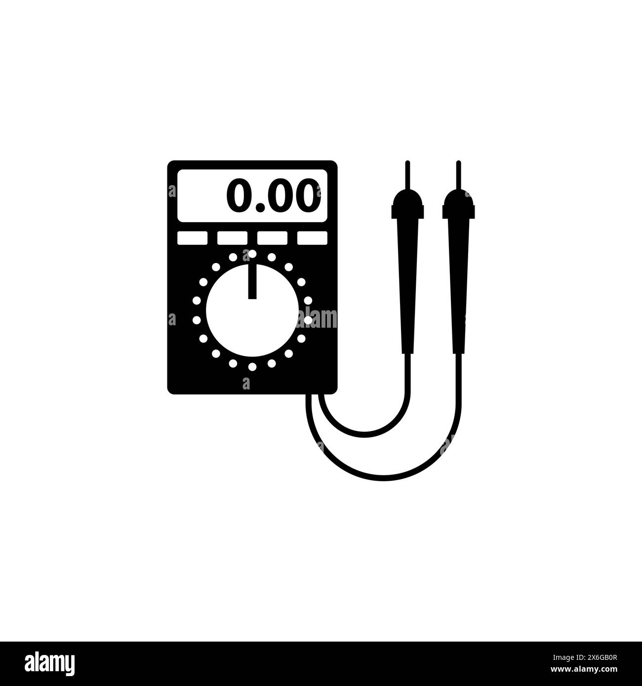 Digital Multimeter, Electric Voltmeter flat vector icon. Simple solid