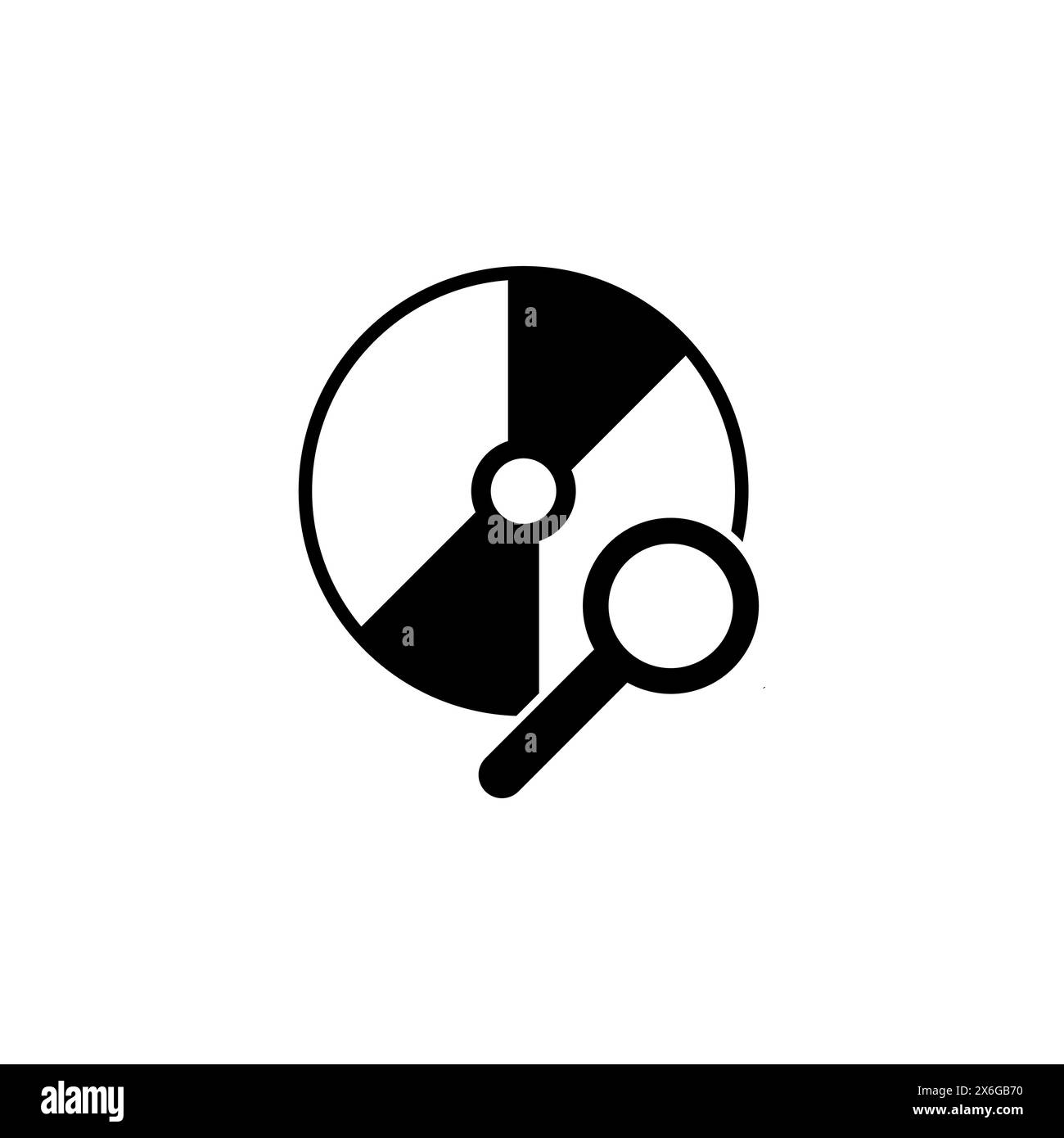 CD Scan, Data Search flat vector icon. Simple solid symbol isolated on white background. CD Scan, Data Search sign design template for web and mobile Stock Vector