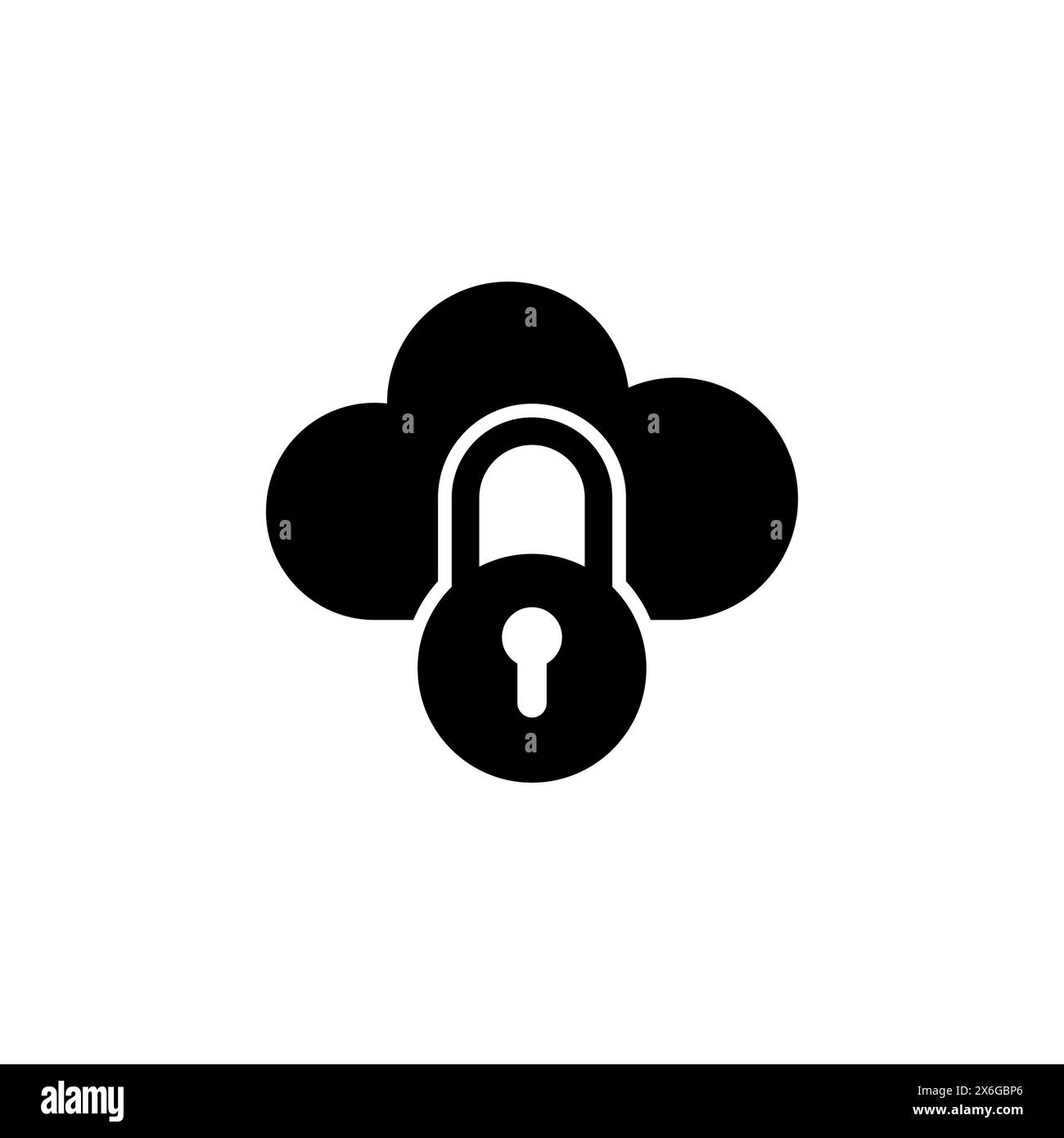 Private Web Cloud, Secure Access and Data Protection flat vector icon. Simple solid symbol isolated on white background. Private Web Cloud sign design Stock Vector