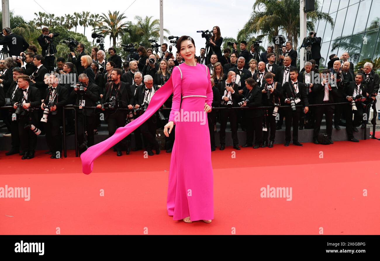CANNES, May 15, 2024 (Xinhua) -- Chinese actress Lynn Hung arrives at ...