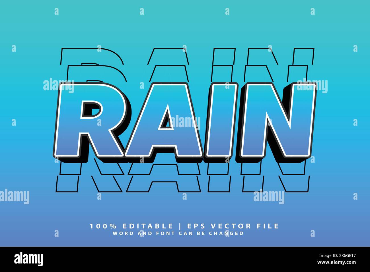 editable 3D text effect Stock Vector