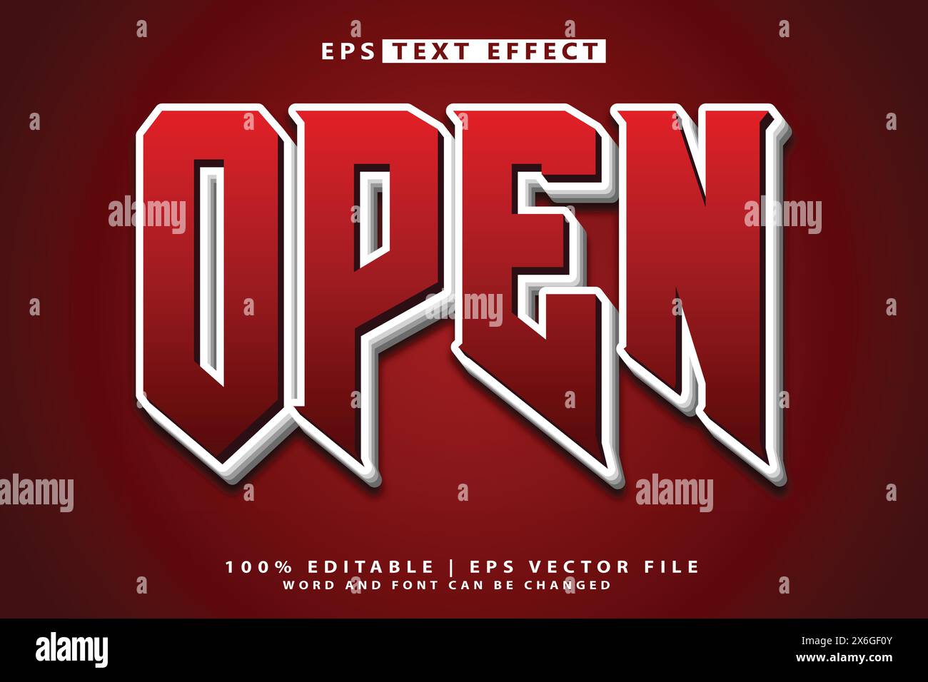 Text Stock editable 3D text effect Stock Vector Image & Art - Alamy