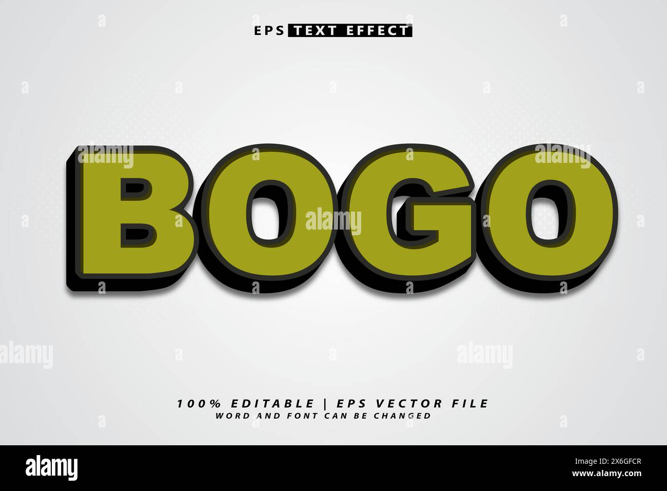 editable 3D text effect Stock Vector