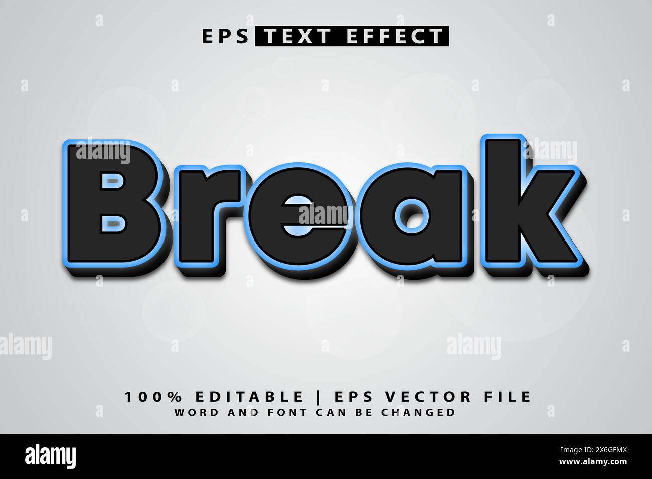 editable 3D text effect Stock Vector