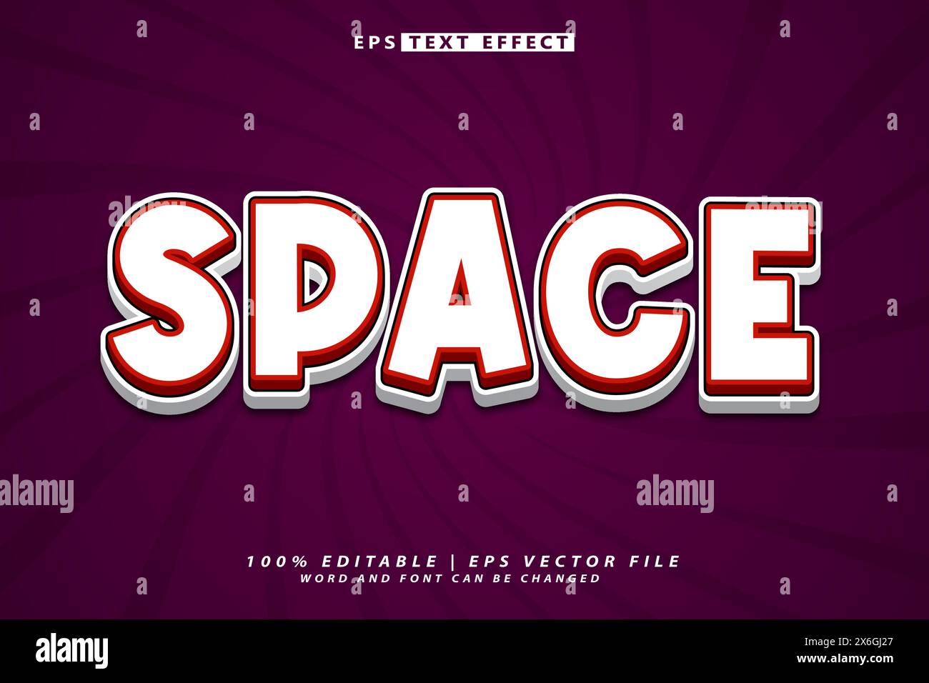 editable 3D text effect Stock Vector