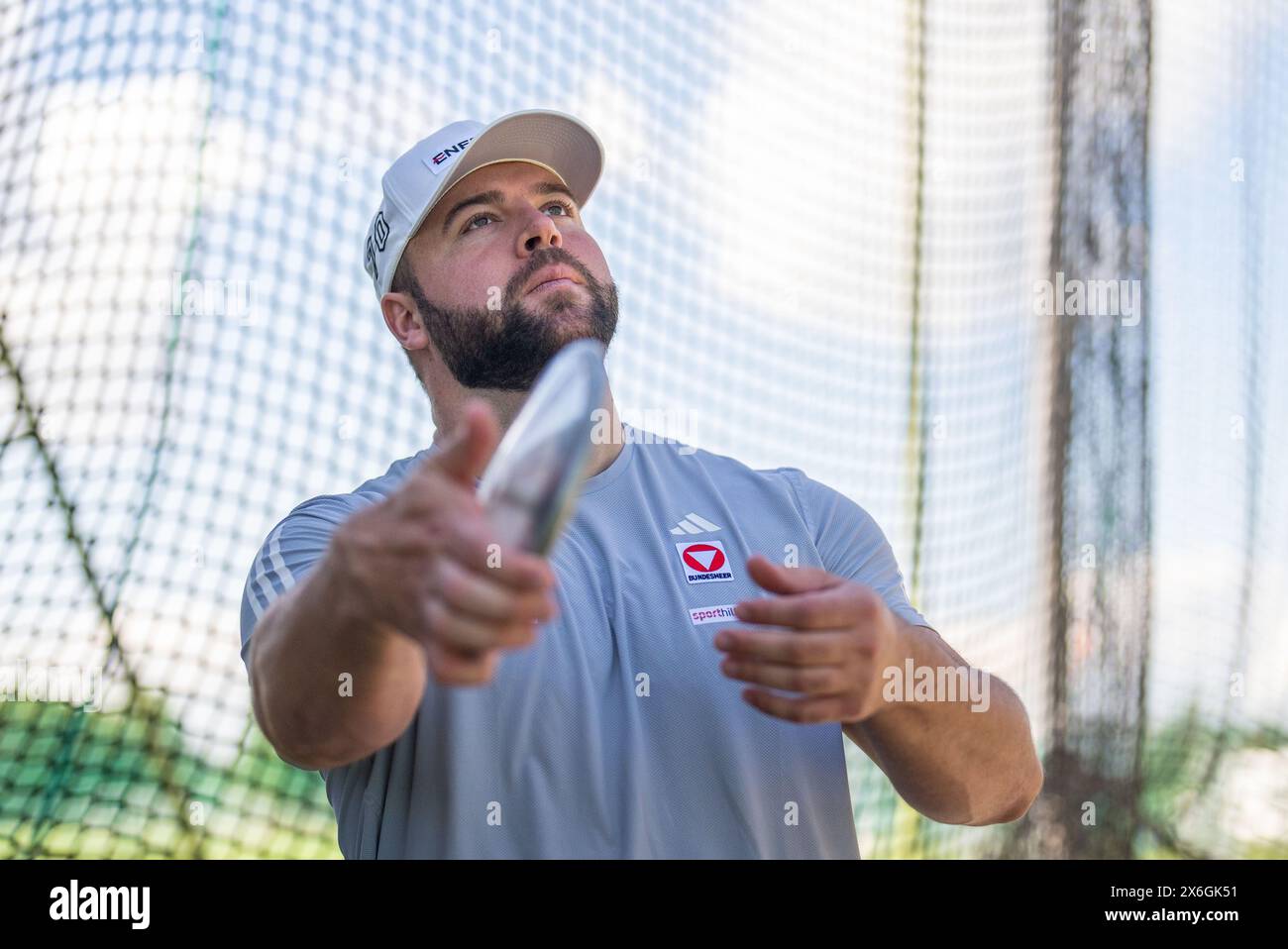 Austrian Discus thrower Lukas Weißhaidinger on Tuesday, 14 May 2024, during a media appointment in Maria Enzersdorf, Austria. , . Credit: APA-PictureDesk/Alamy Live News Stock Photo