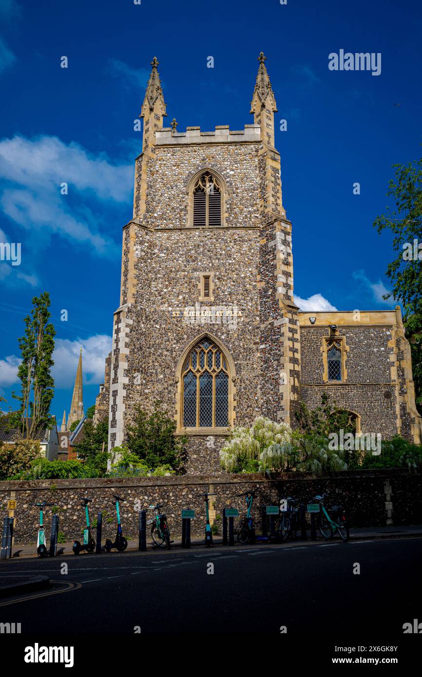 St Michael at Plea Church Norwich Norfolk UK. Grade I listed  medieval church in central Norwich. The church was restored in 1887. Stock Photo