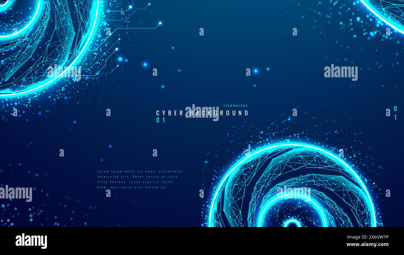 AI chat background. Abstract digital chatbot on dark blue background ...