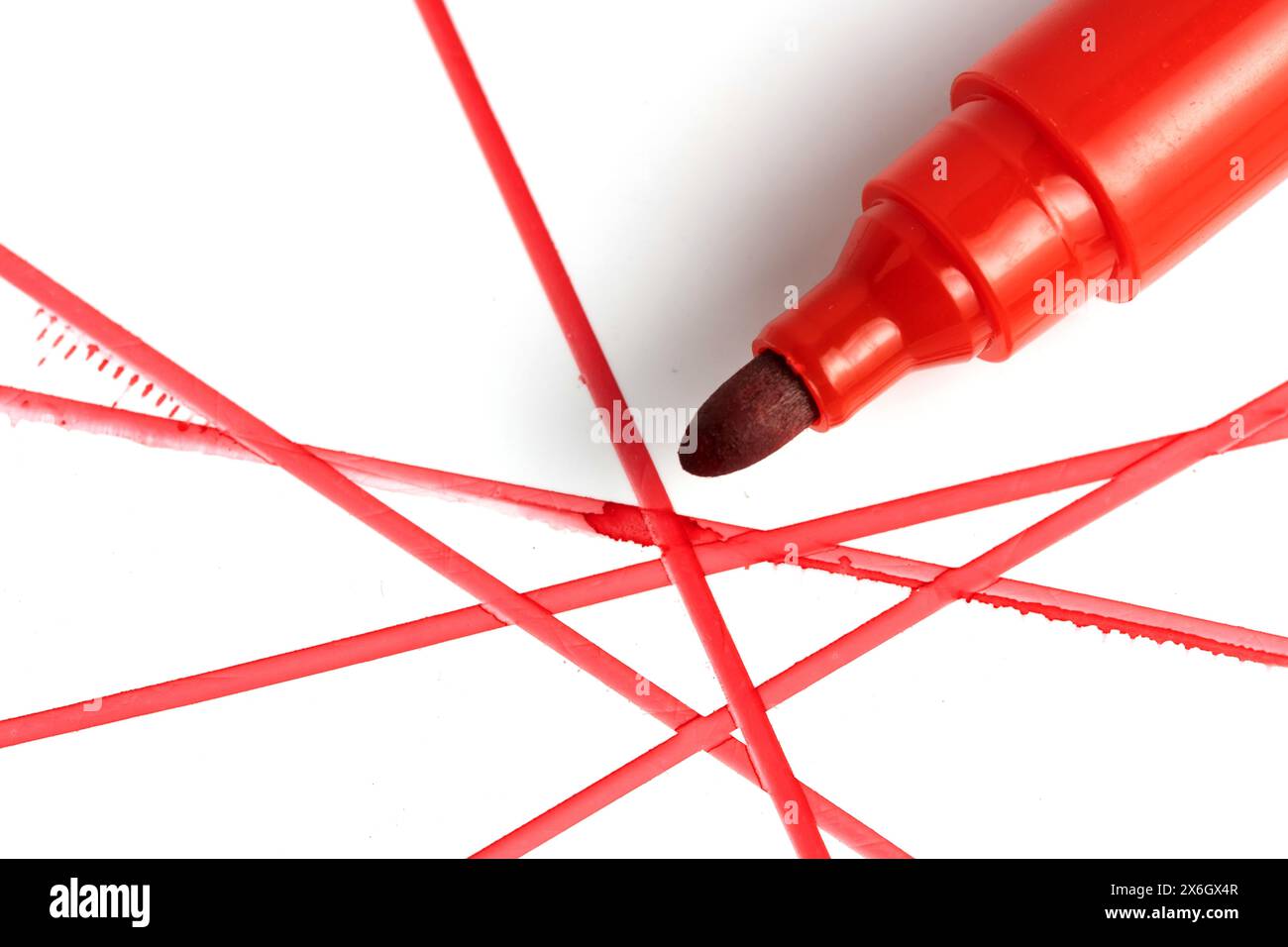 Red lines drawn with marker white background. Policy concept ...