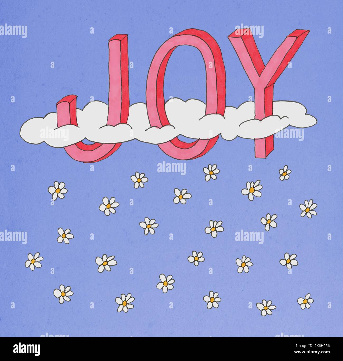 Joy conceptual artwork - handdrawn illustration Stock Photo