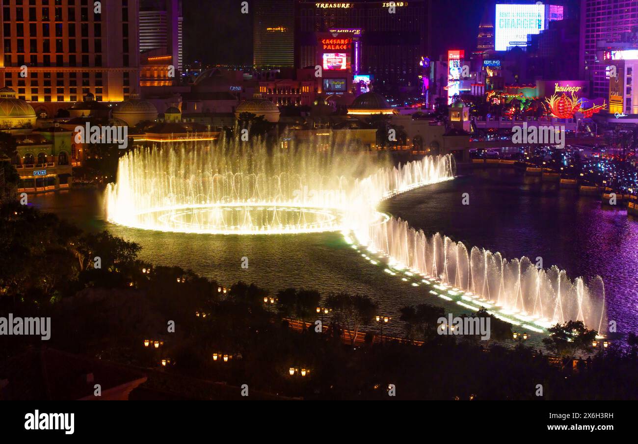 Las Vegas, Nevada April 14, 2024 Bellagio Dancing Fountains