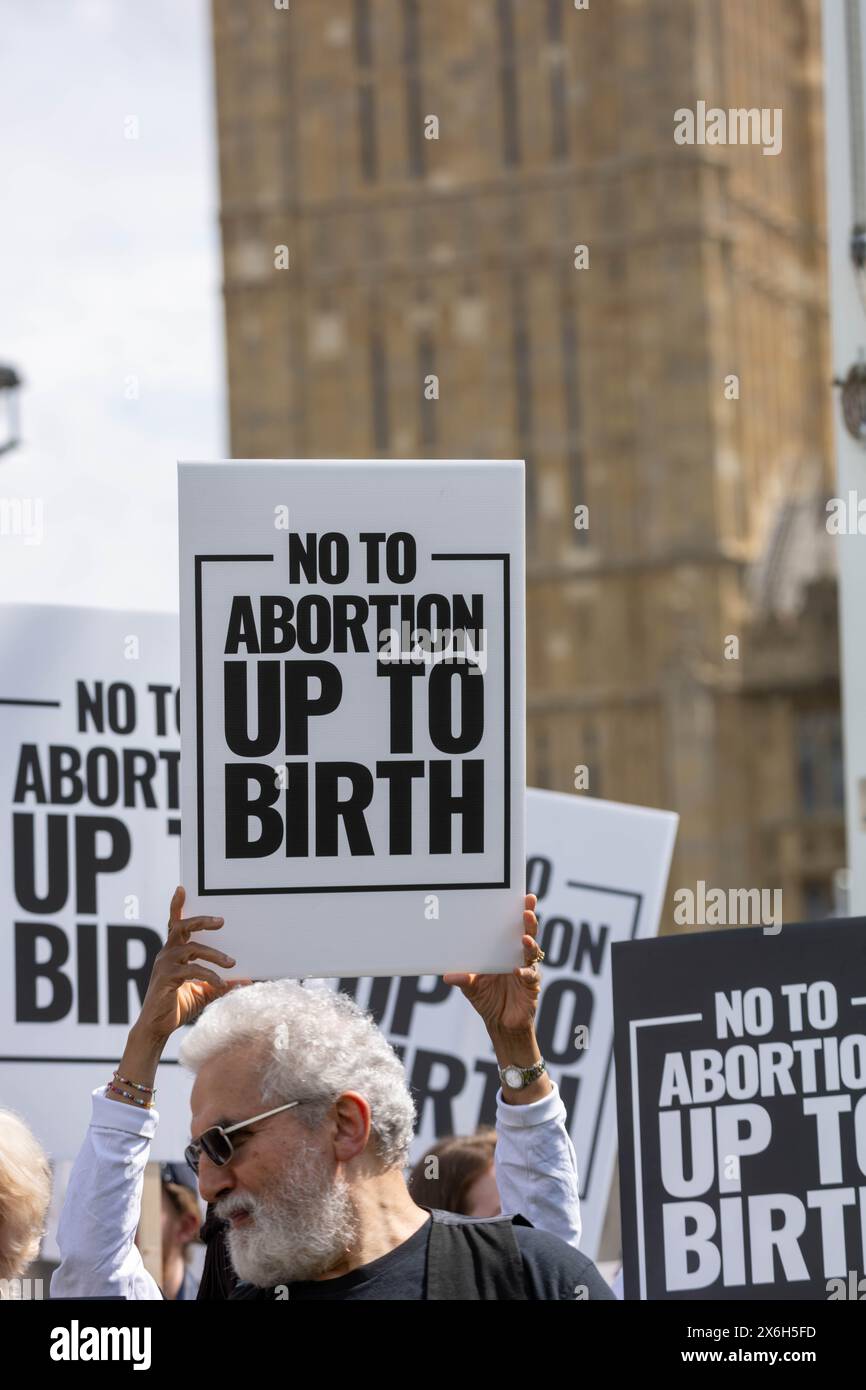 London, UK. 15th May, 2024. Abortion limits protest outside Houses of Parliament Credit: Ian Davidson/Alamy Live News Stock Photo