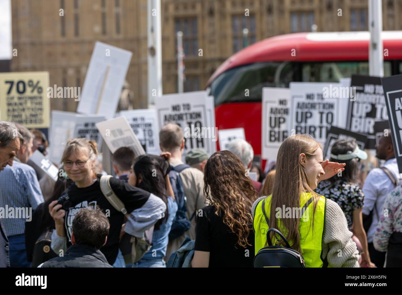 London, UK. 15th May, 2024. Abortion limits protest outside Houses of Parliament Credit: Ian Davidson/Alamy Live News Stock Photo
