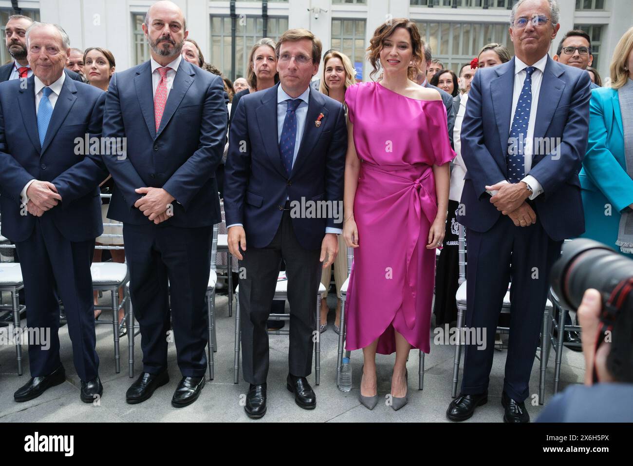 sabel Diaz Ayuso and José Luis Martínez-Almeida attend the Honorary Distinctions awards of the Madrid City Council San Isidro at the Crystal Palace in Stock Photo