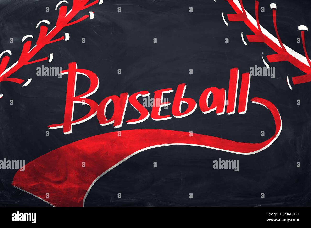 Baseball lettering with animated effect on blackboard Stock Photo - Alamy