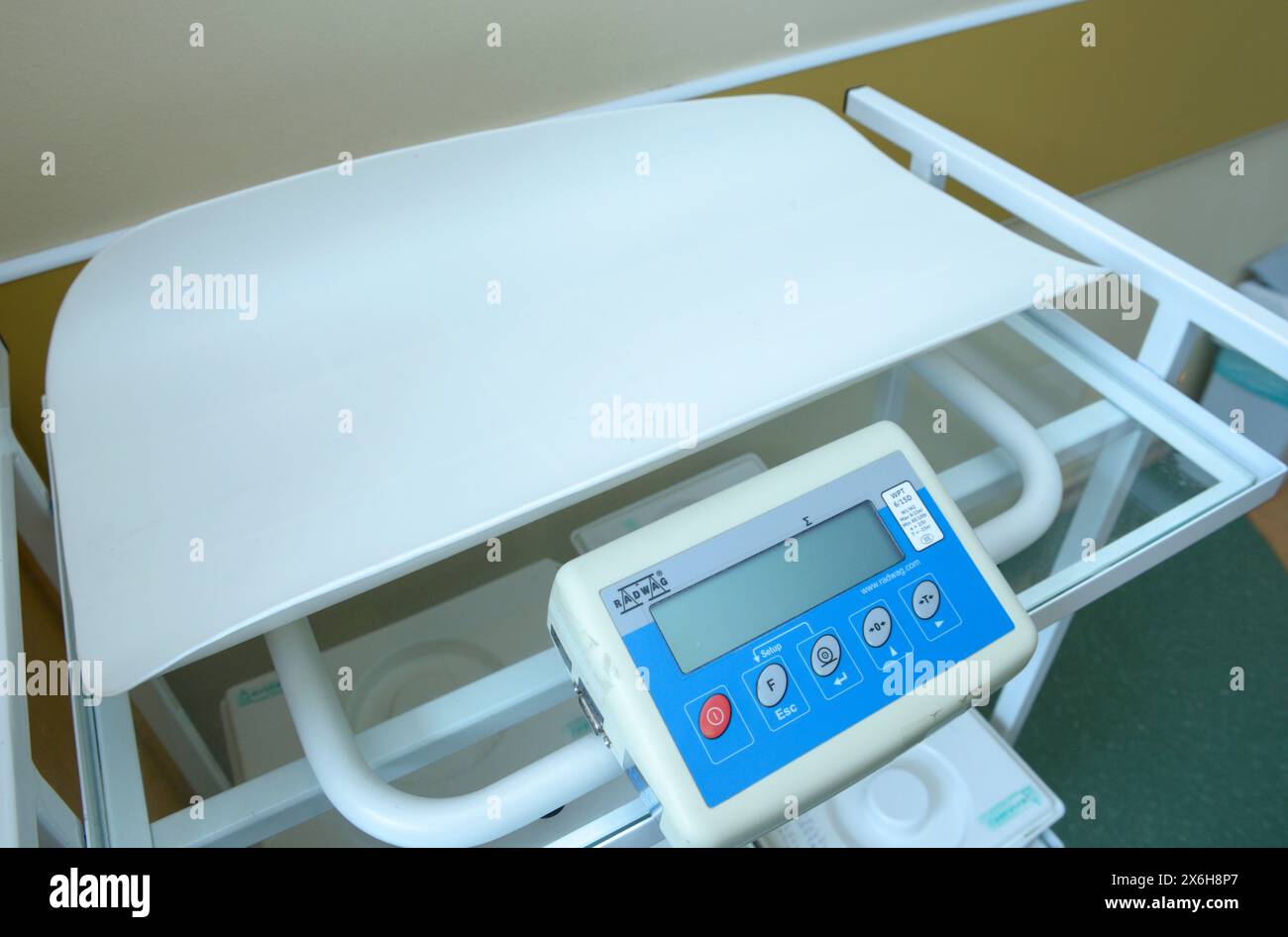 Electronic baby scales made by Radwag ready for use, doctor office ...