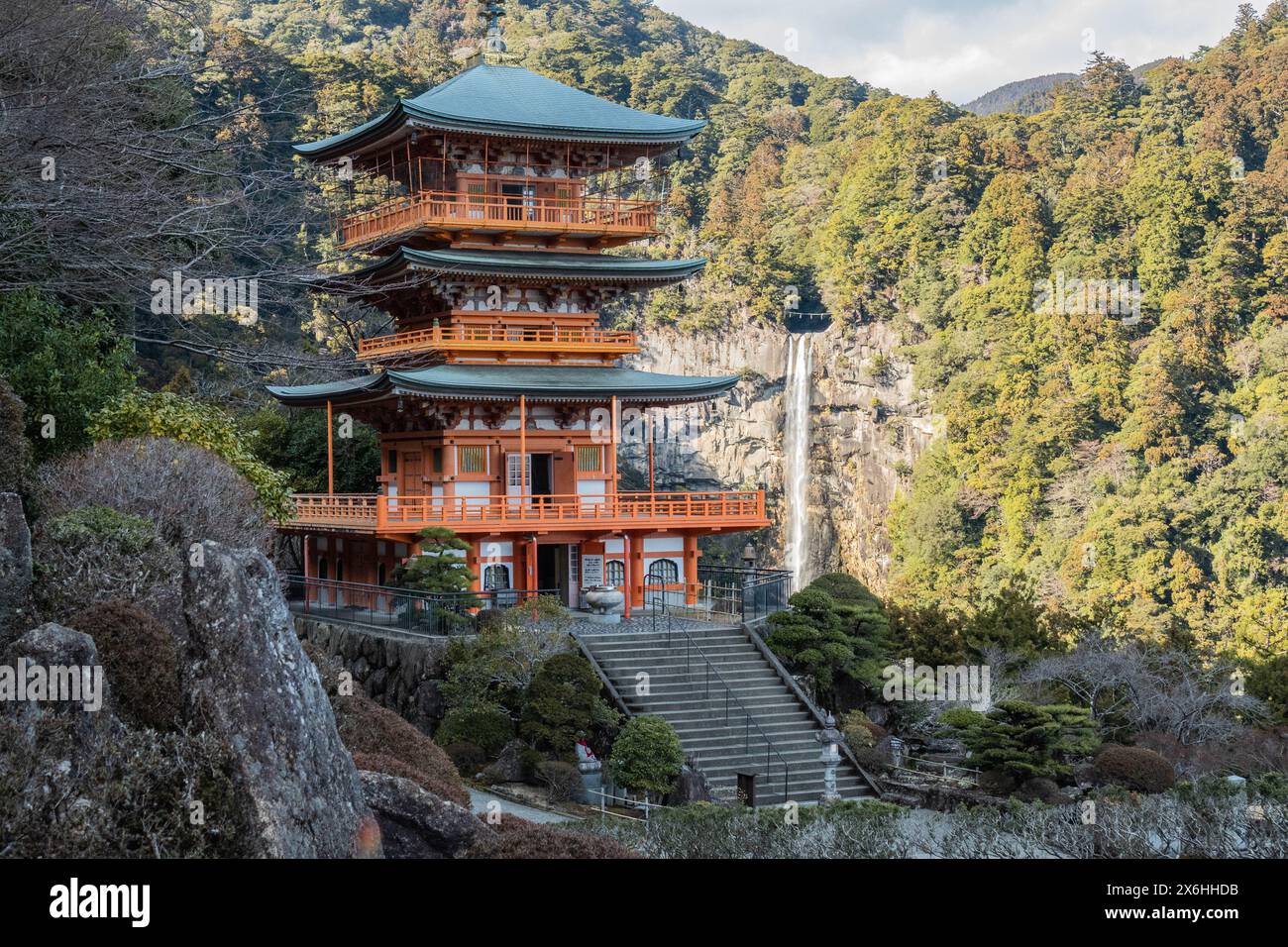 View of Nachi Falls, Nachisan, Wakayama, Japan Stock Photo