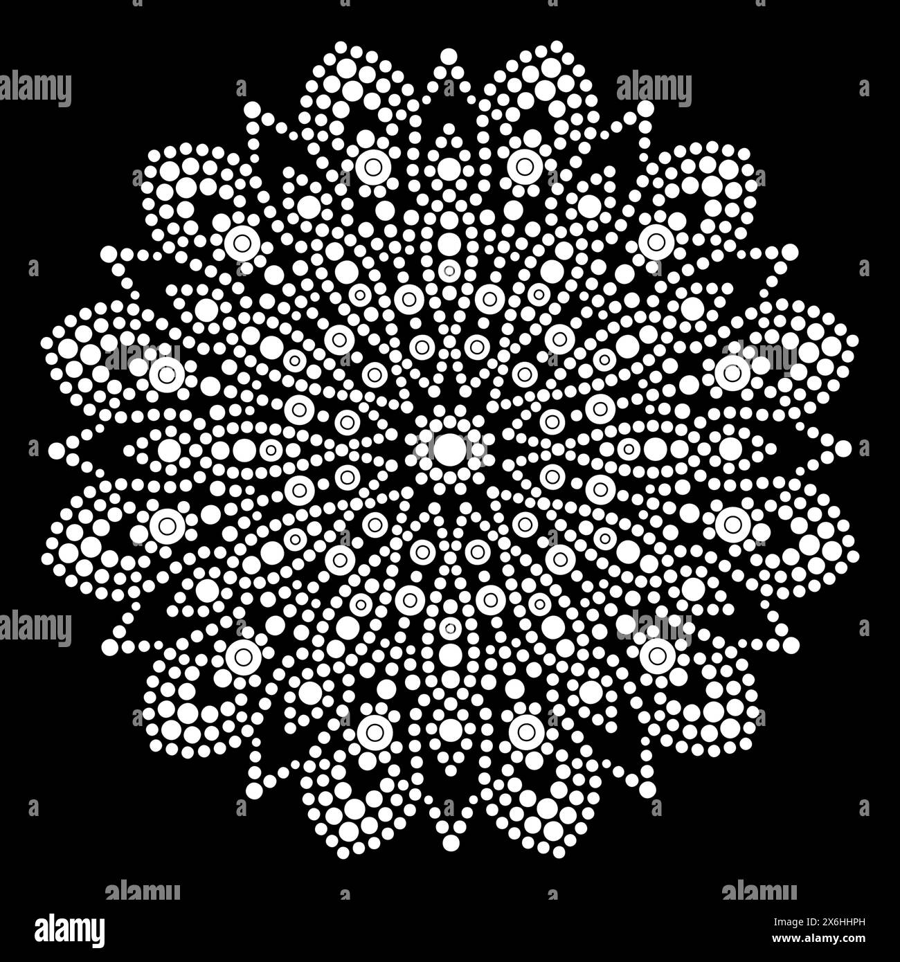 Dot mandala Coloring page for relaxation and meditation. Aboriginal