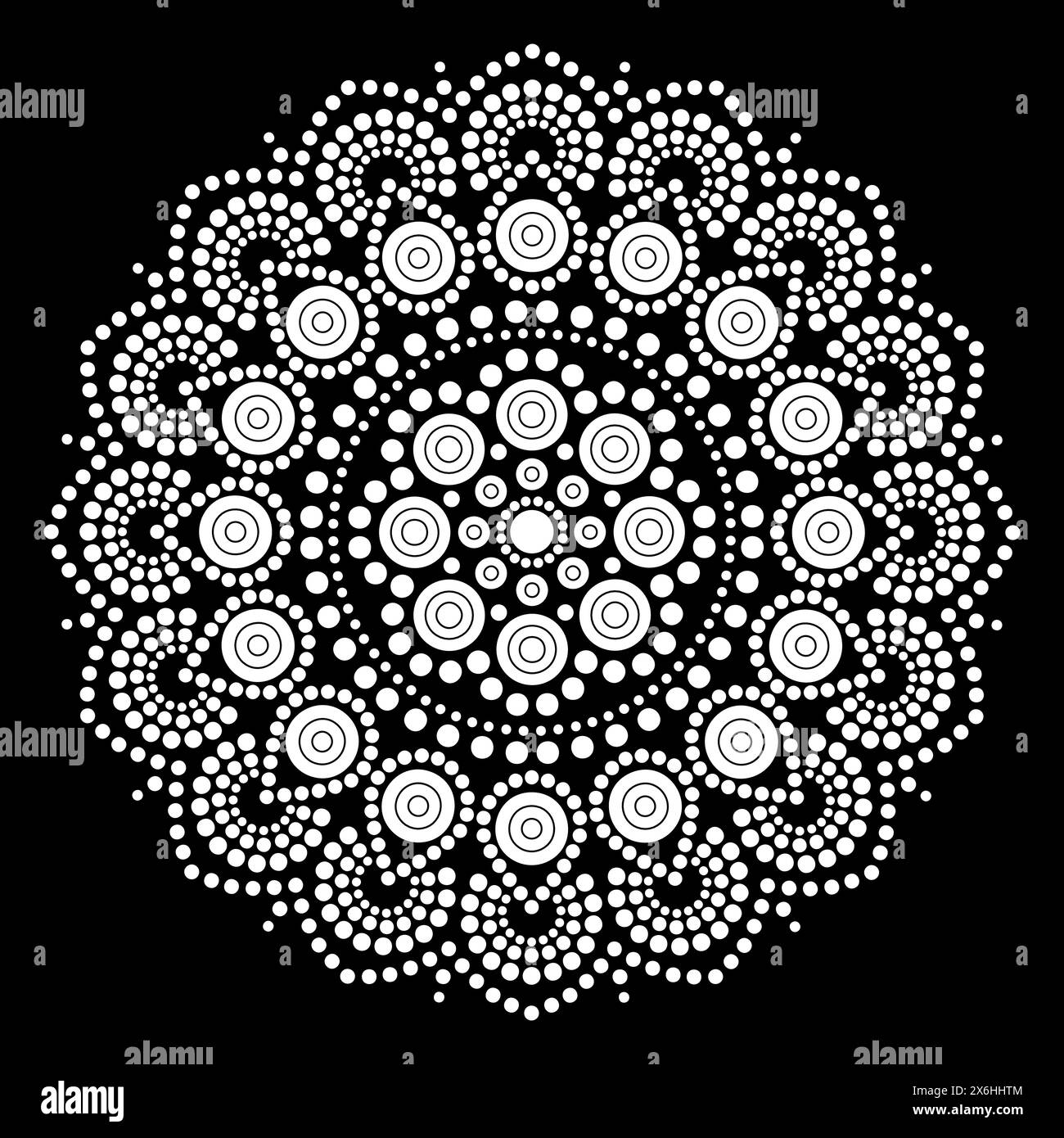 Dot mandala Coloring page for relaxation and meditation. Aboriginal traditional art. Dot ...