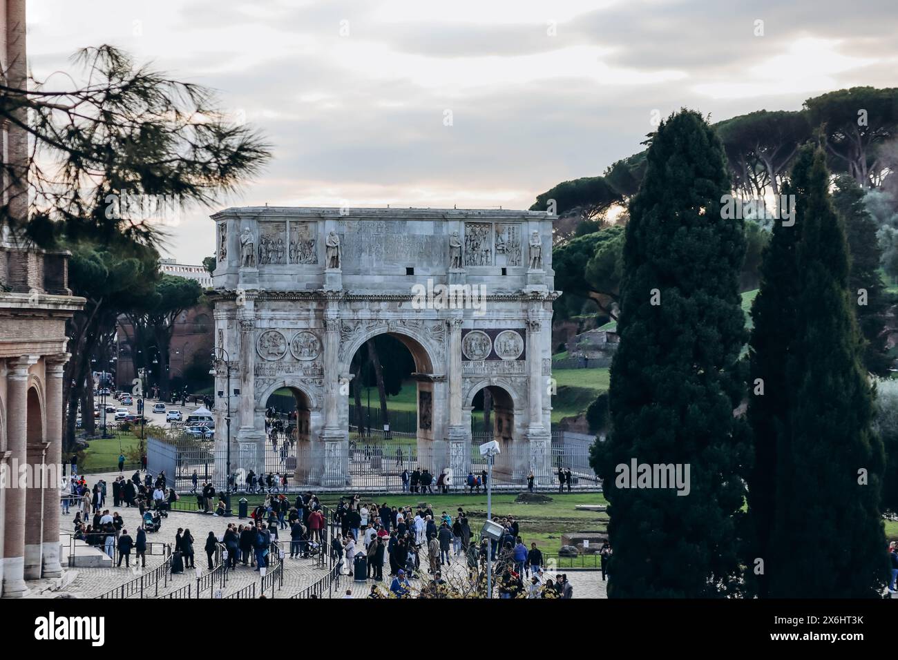 Rome, Italy - 27.12.2023: The Arch of Constantine, a triumphal arch in ...