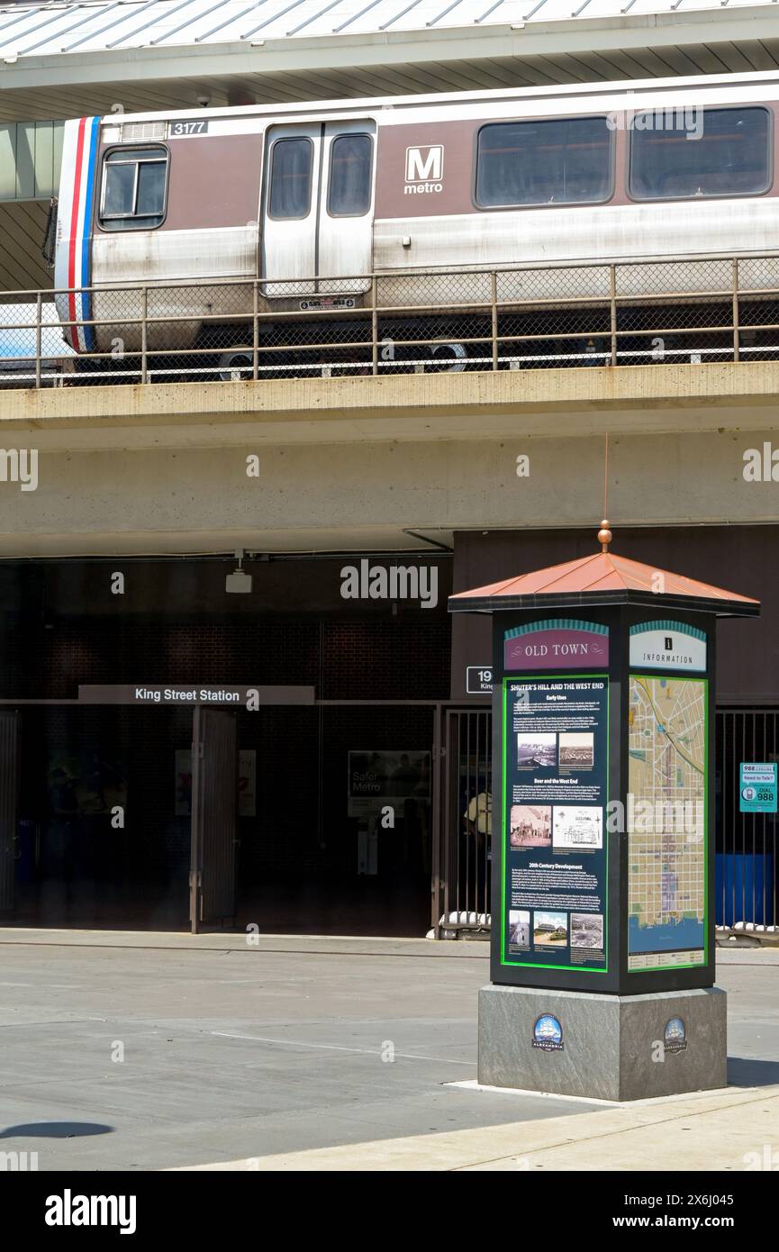 Alexandria Virginia USA 1 May - Alexandria Virginia Usa 1 May 2024 Tourist Information Board And Map Of The City Outside The Metro Railway Station In Old Town Alexandria 2X6J045