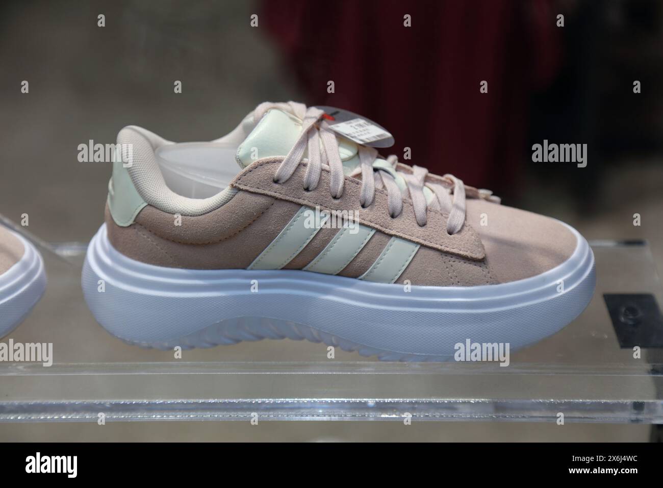 PRAGUE, CZECH REPUBLIC - MAY 1, 2024: Chunky Adidas brand sneakers on ...