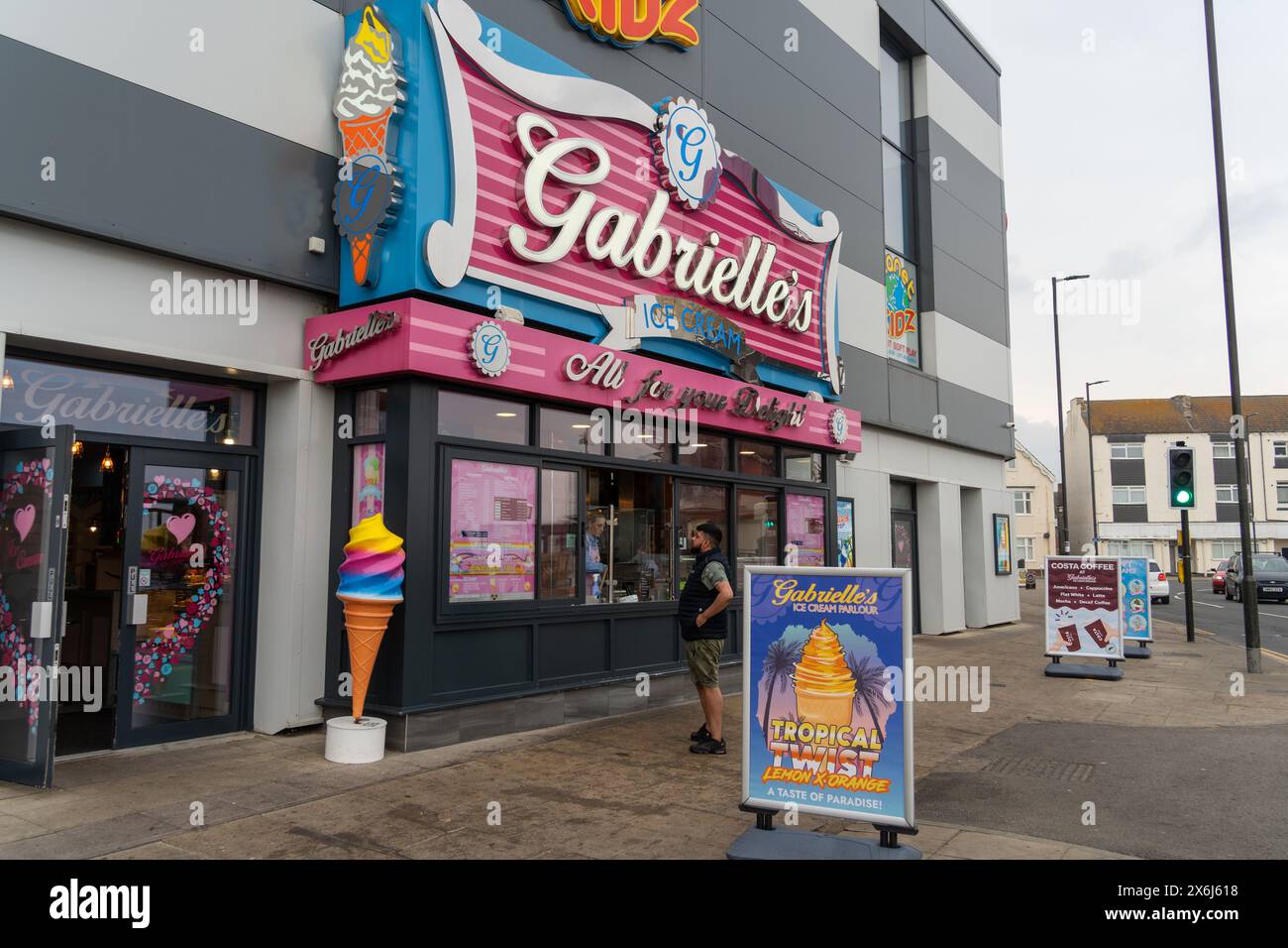 Redcar, North Yorkshire. Gabrielle's ice cream parlour on the Esplanade